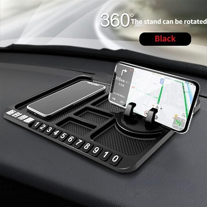 Multifunctional Car Anti-Slip Mat. Non Slip Sticky Anti Slide Dash Phone Holder. Mount Silicone Dashboard Car Pad Mat 4 IN 1